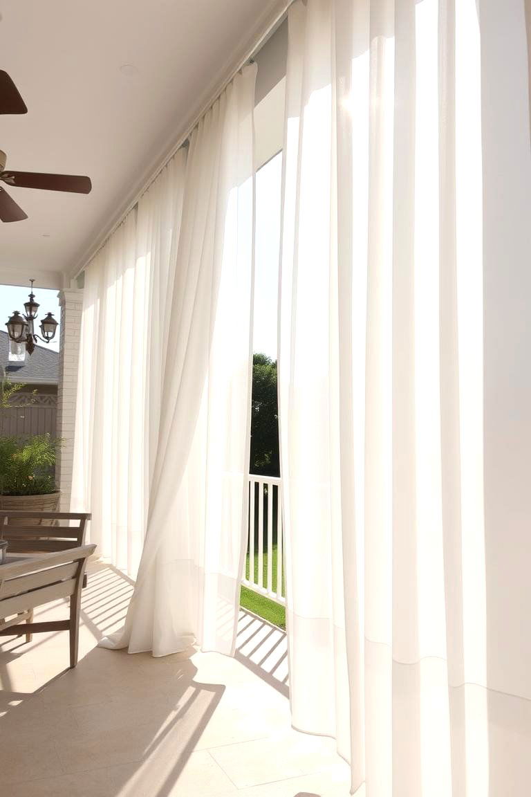 Sheer White Outdoor Curtains - 24 Patio Curtain Ideas