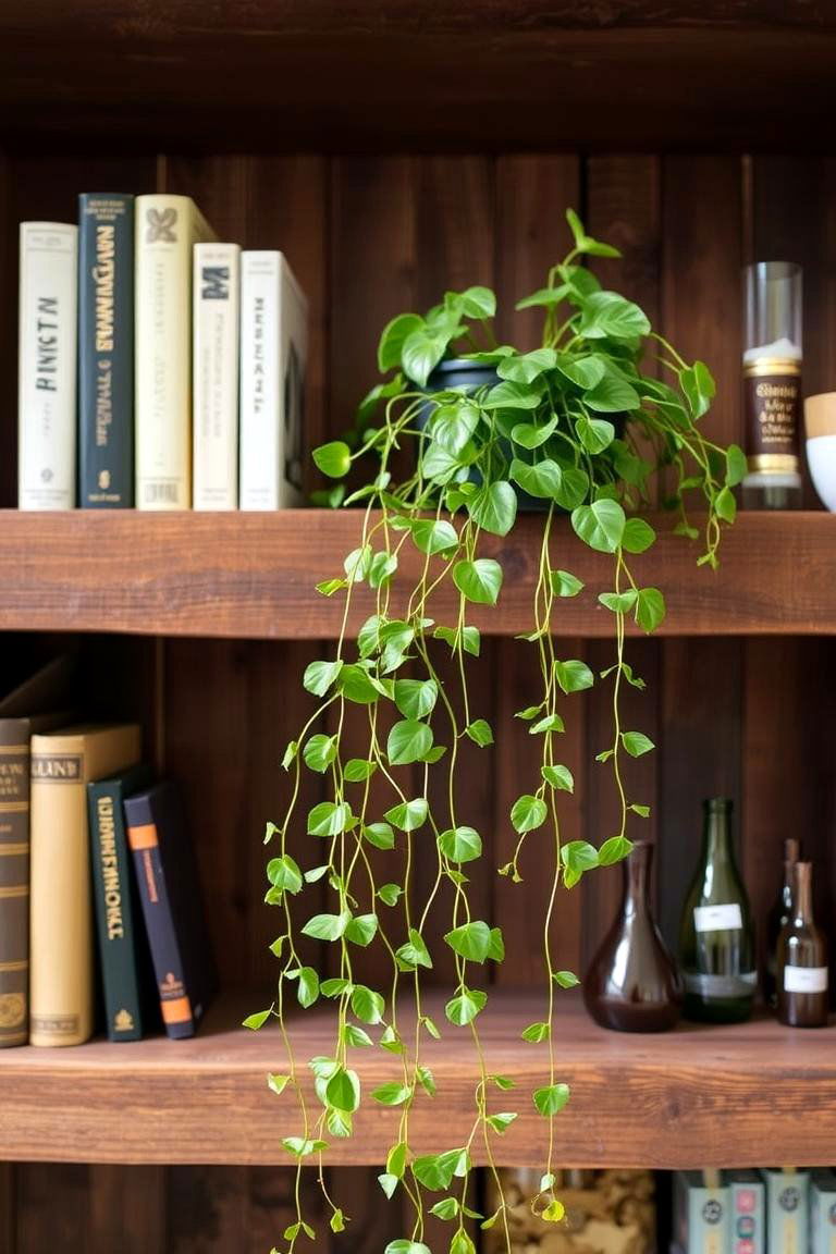 Shelf with Trailing Plants - 24 Potted Plant Arrangement Ideas