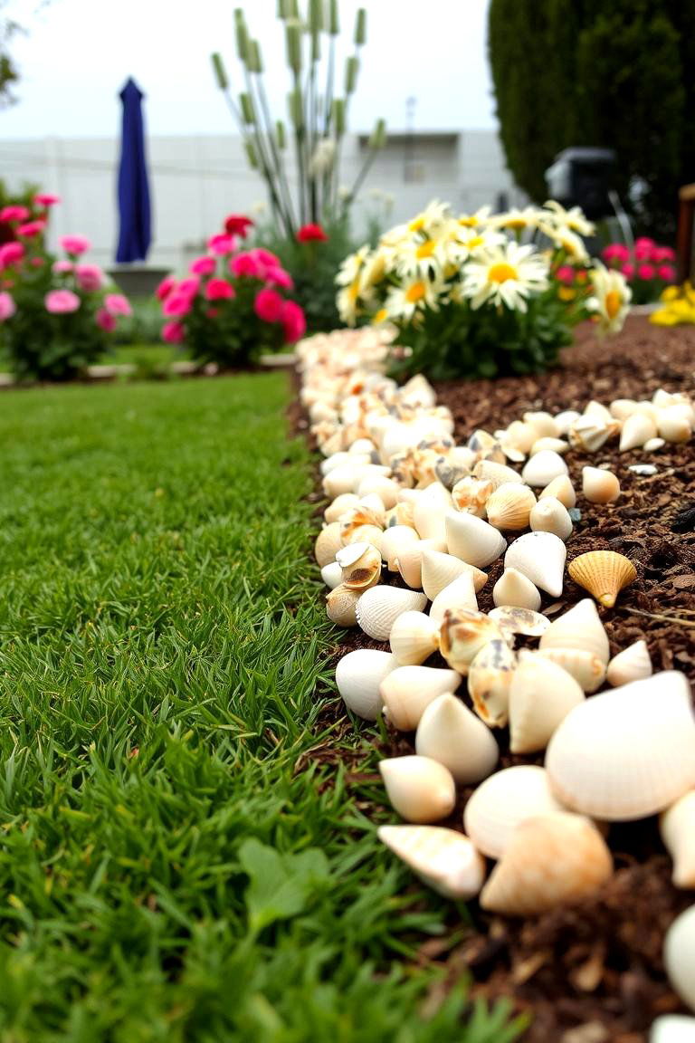 Shell Border - 24 Low Maintenance Garden Border Ideas