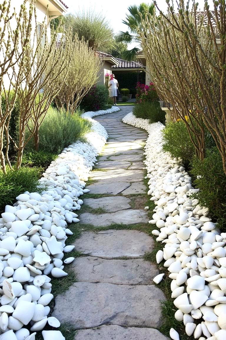 Shell Edging - 24 Modern Garden Edging Ideas