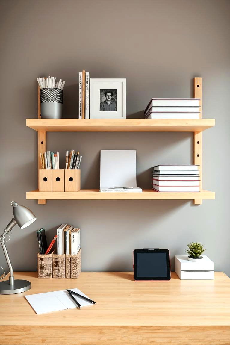 Shelves Above the Desk - 24 Office Shelving Ideas