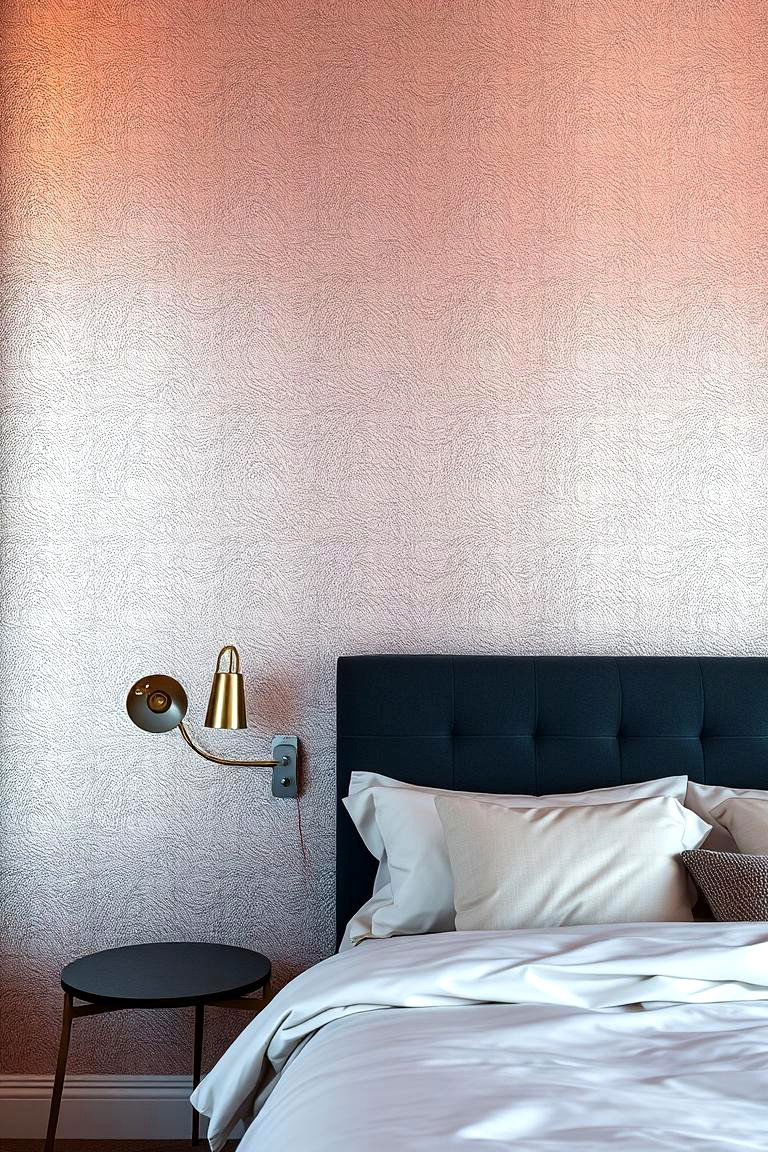 Shimmering Metallic Wallpaper - 24 Glam Bedroom Ideas