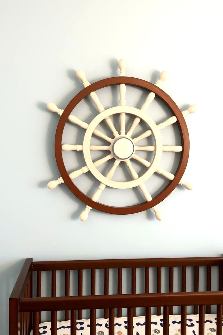 Ship Wheel Wall Decor - 24 Nautical Nursery Ideas