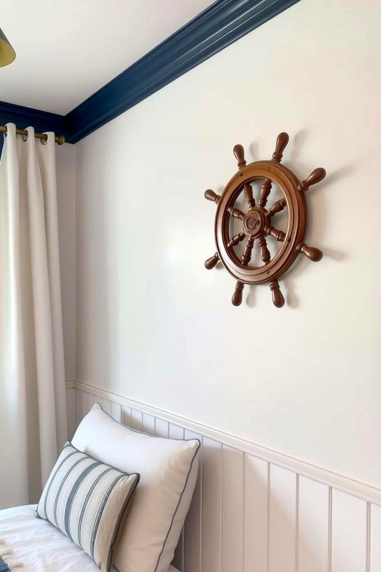 Ship Wheel or Anchor Accents - 24 Ocean-themed Bedroom Ideas