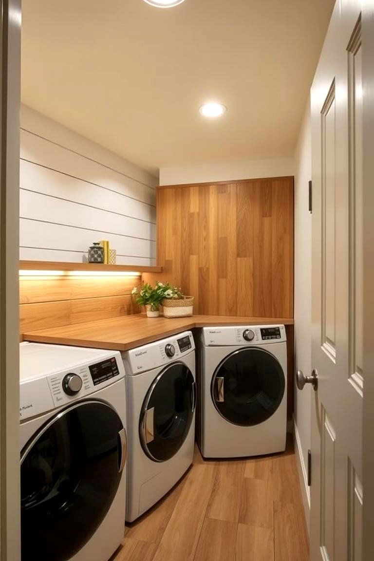 Shiplap Accent Wall Transformation - 24 Shiplap Laundry Room Ideas