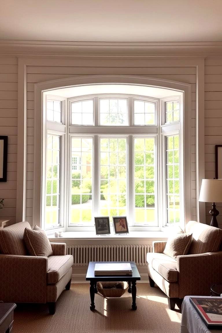 Shiplap Around a Bay Window - 24 Shiplap Living Room Ideas