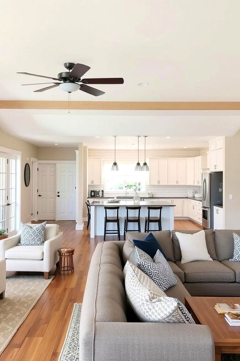 Shiplap Backsplash in an Open Plan Living Room - 24 Shiplap Living Room Ideas