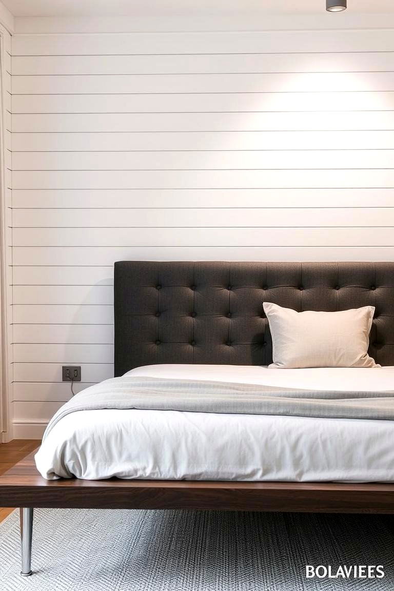 Shiplap Behind a Floating Bed - 24 Shiplap Bedroom Ideas