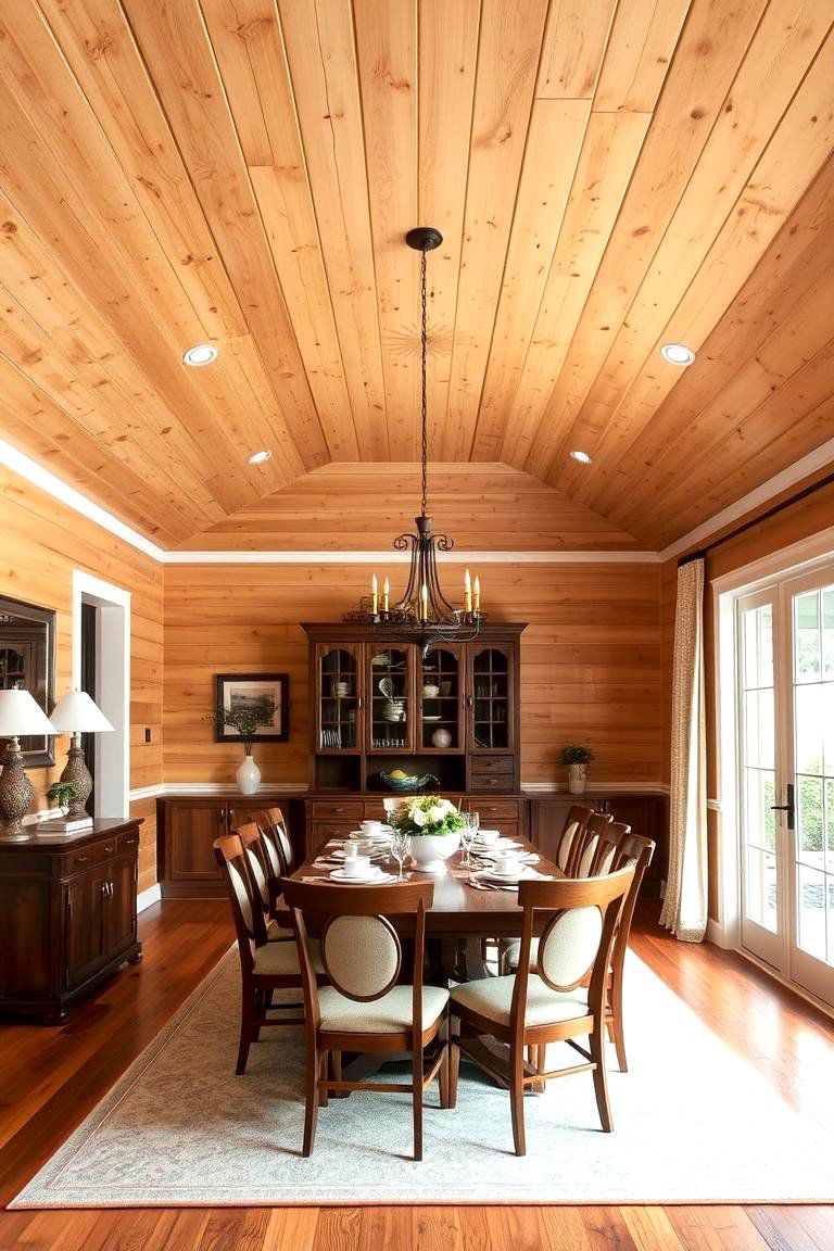 Shiplap Ceiling in a Dining Room - 24 Shiplap Ceiling Ideas