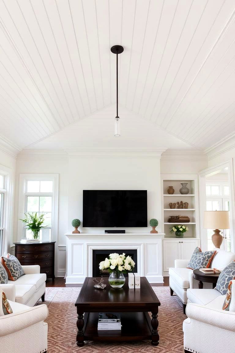 Shiplap Ceiling with Crown Molding - 24 Shiplap Ceiling Ideas