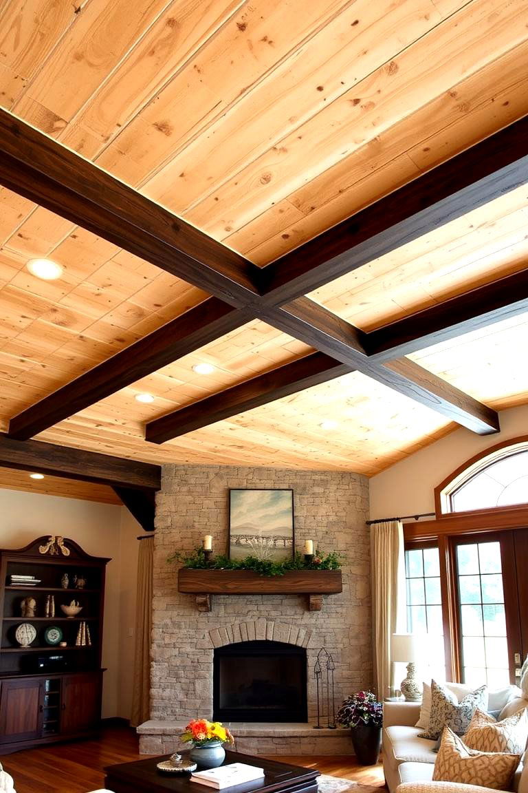 Shiplap Ceiling with Exposed Beams - 24 Shiplap Wall Ideas
