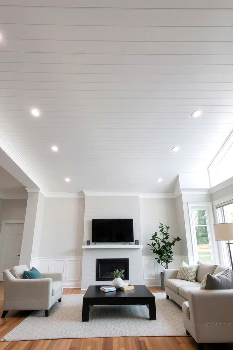 Shiplap Ceiling with Recessed Lighting - 24 Shiplap Ceiling Ideas