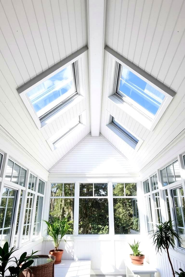 Shiplap Ceiling with Skylights - 24 Shiplap Ceiling Ideas