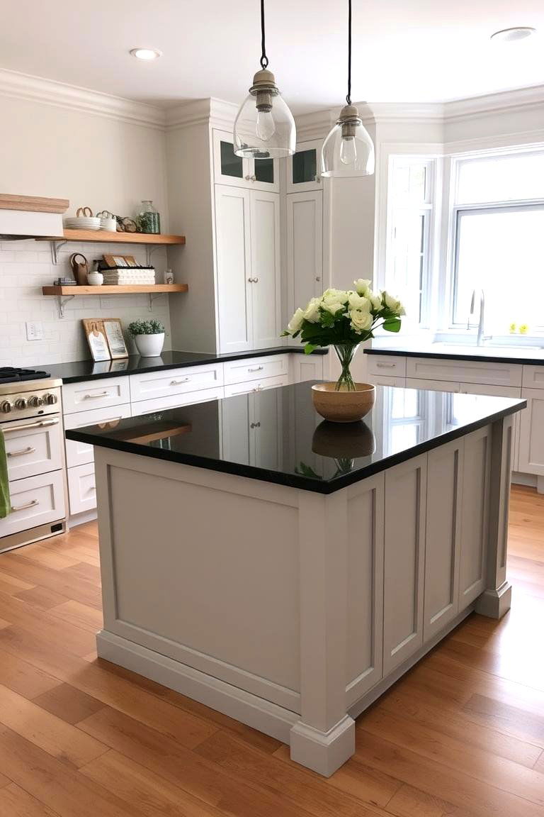 Shiplap Island with a Granite Countertop - 24 Shiplap Kitchen Island Ideas