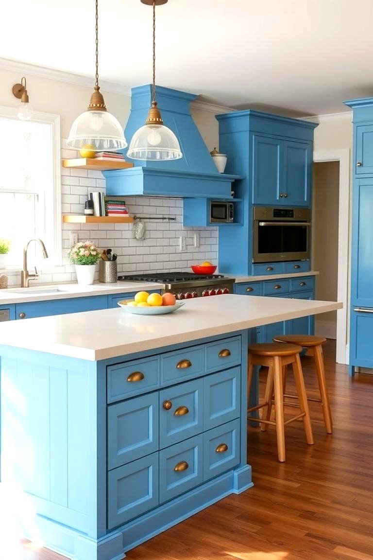 Shiplap Island with a Pop of Color - 24 Shiplap Kitchen Island Ideas