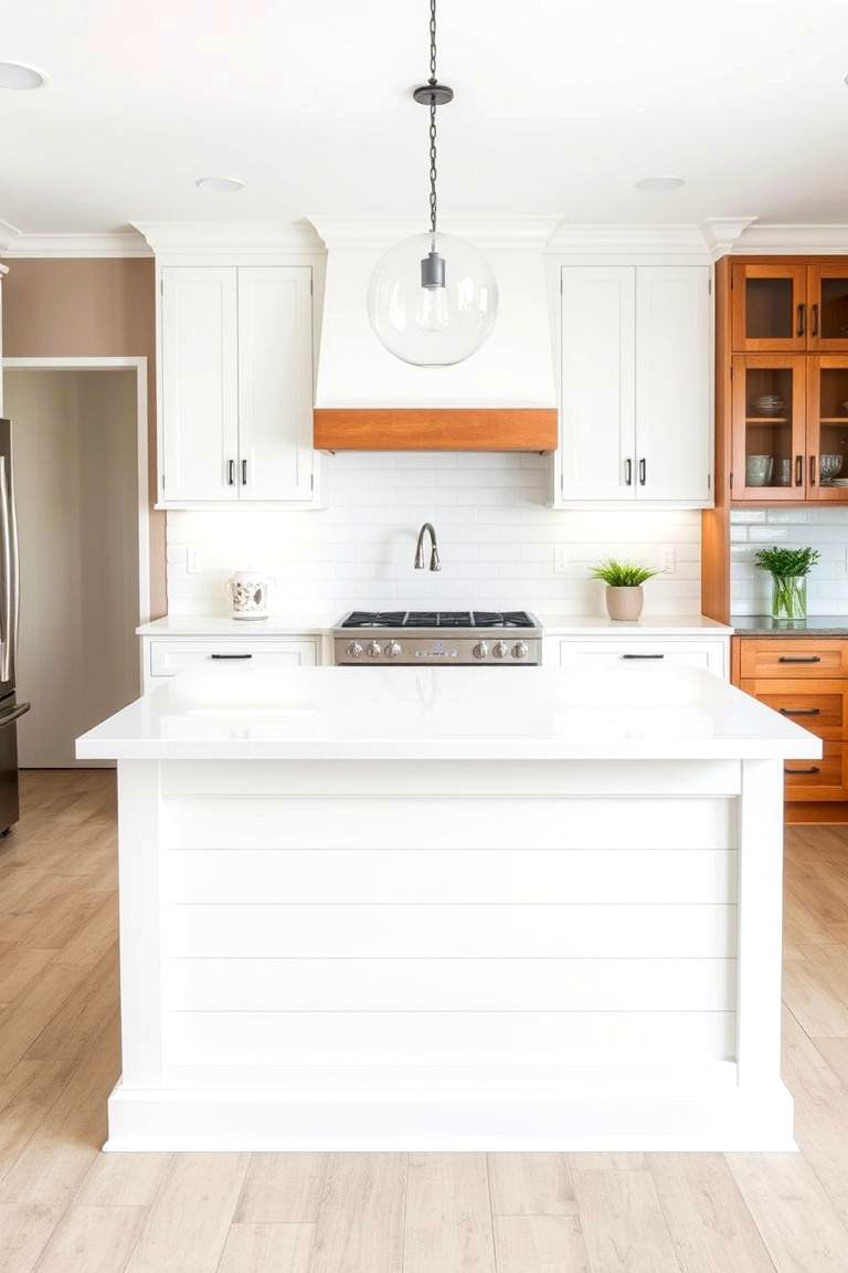 Shiplap Island with a Quartz Countertop - 24 Shiplap Kitchen Island Ideas