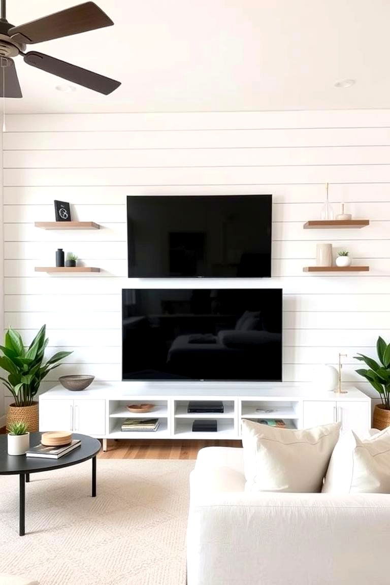 Shiplap Media Wall - 24 Shiplap Wall Ideas
