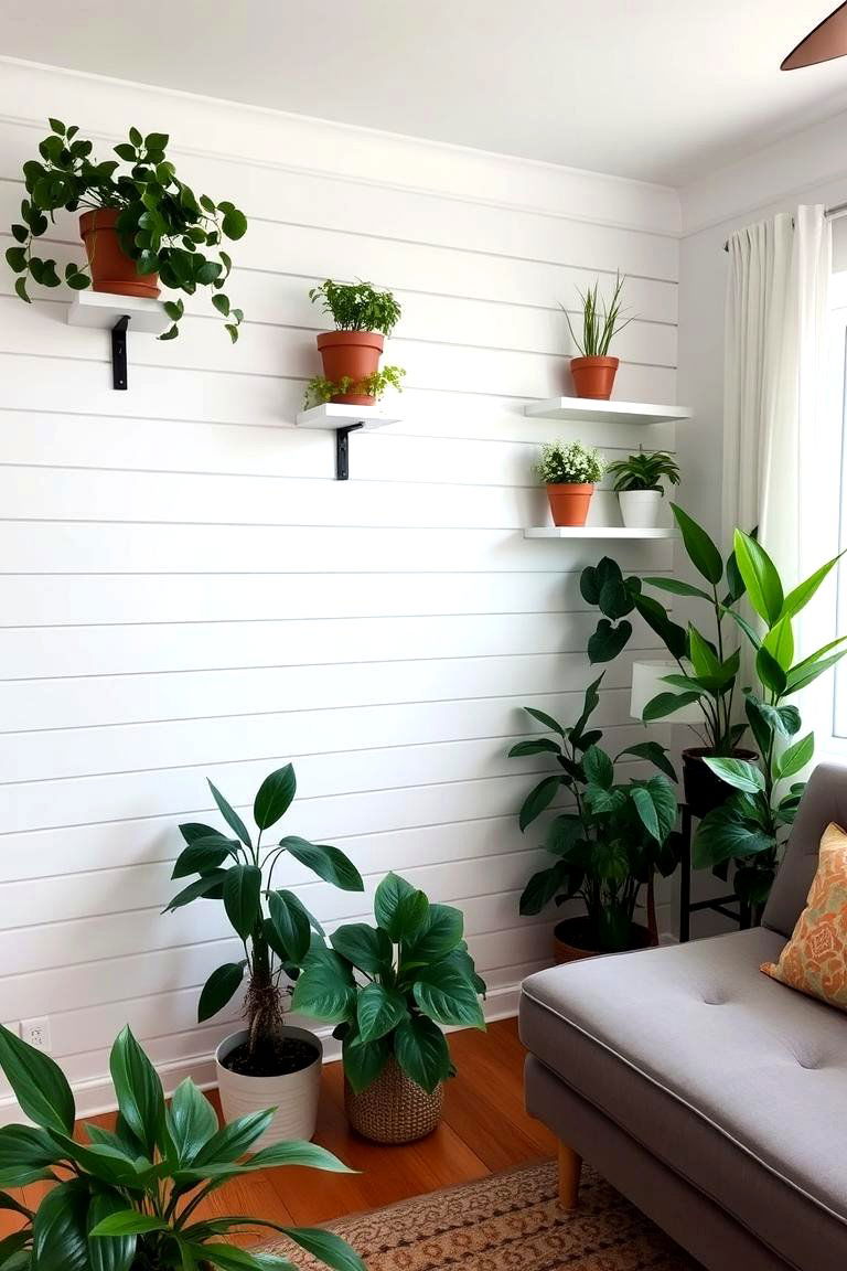 Shiplap Planter Wall - 24 Shiplap Wall Ideas