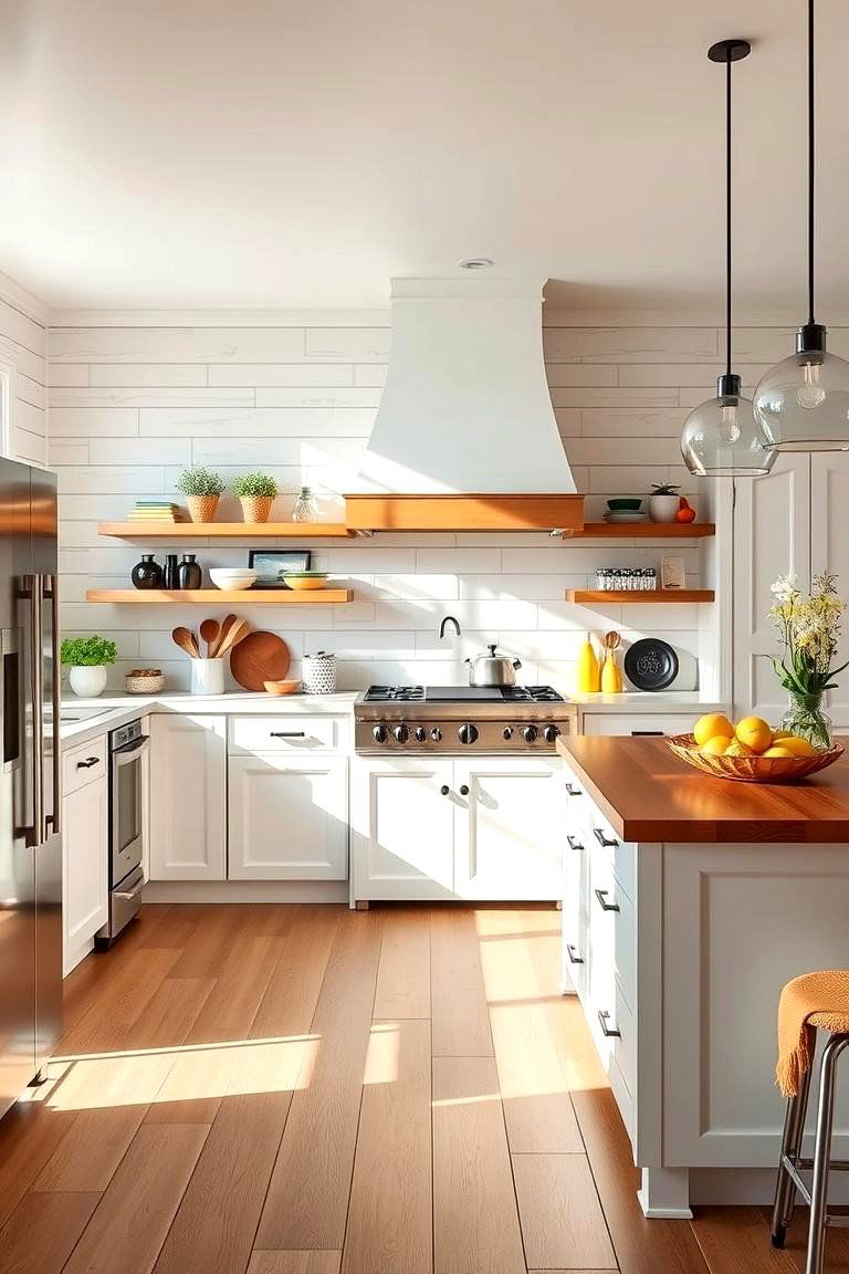 Shiplap Texture Play with Contrast Kitchen Island - 24 Kitchen Shiplap Ideas With Kitchen Island Ideas