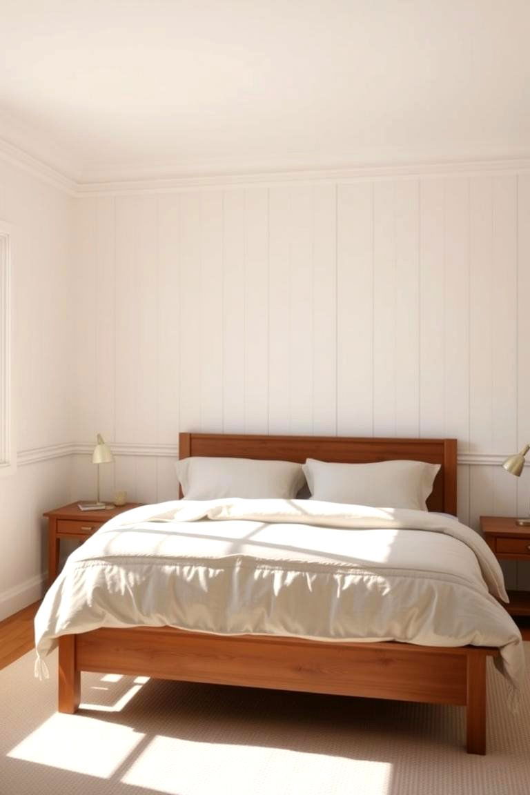 Shiplap Wainscoting for Subtle Texture - 24 Shiplap Bedroom Ideas