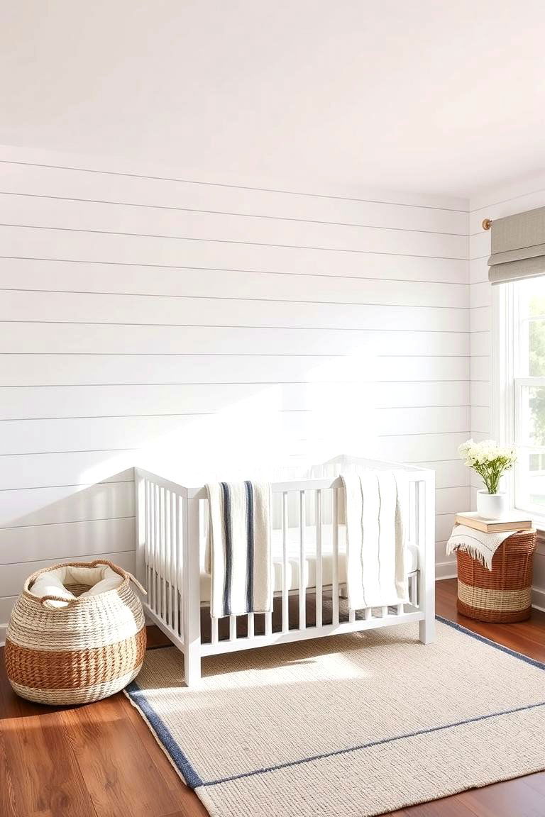 Shiplap Wall Wonder - 24 Farmhouse Nursery Ideas