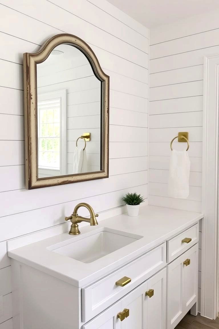 Shiplap Walls - 24 Modern Farmhouse Bathroom Ideas