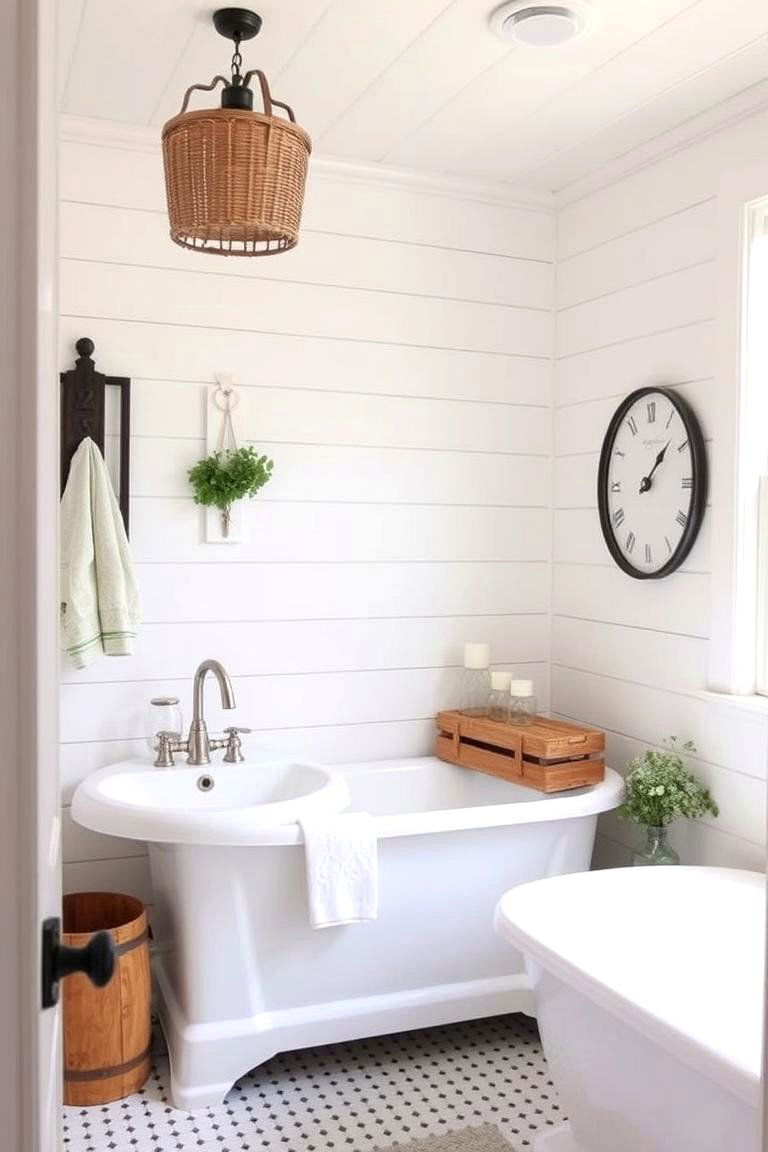 Shiplap Walls - 24 Country Bathroom Ideas