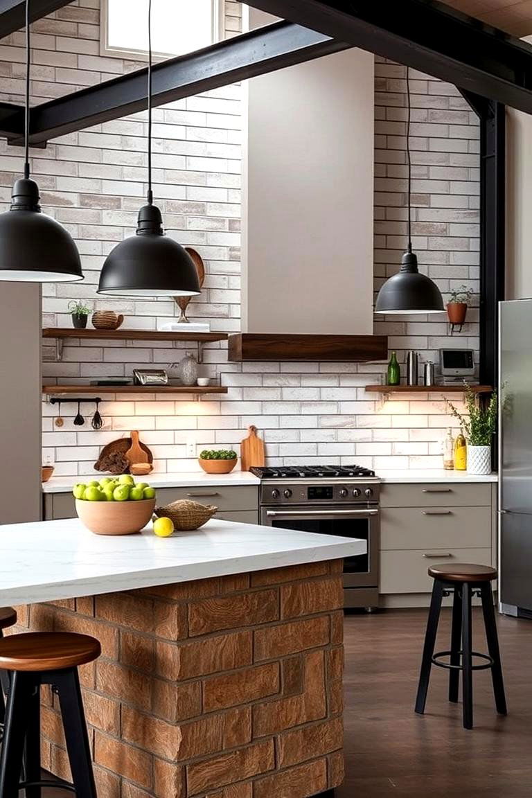 Shiplap and Kitchen Island with Industrial Chic Design - 24 Kitchen Shiplap Ideas With Kitchen Island Ideas