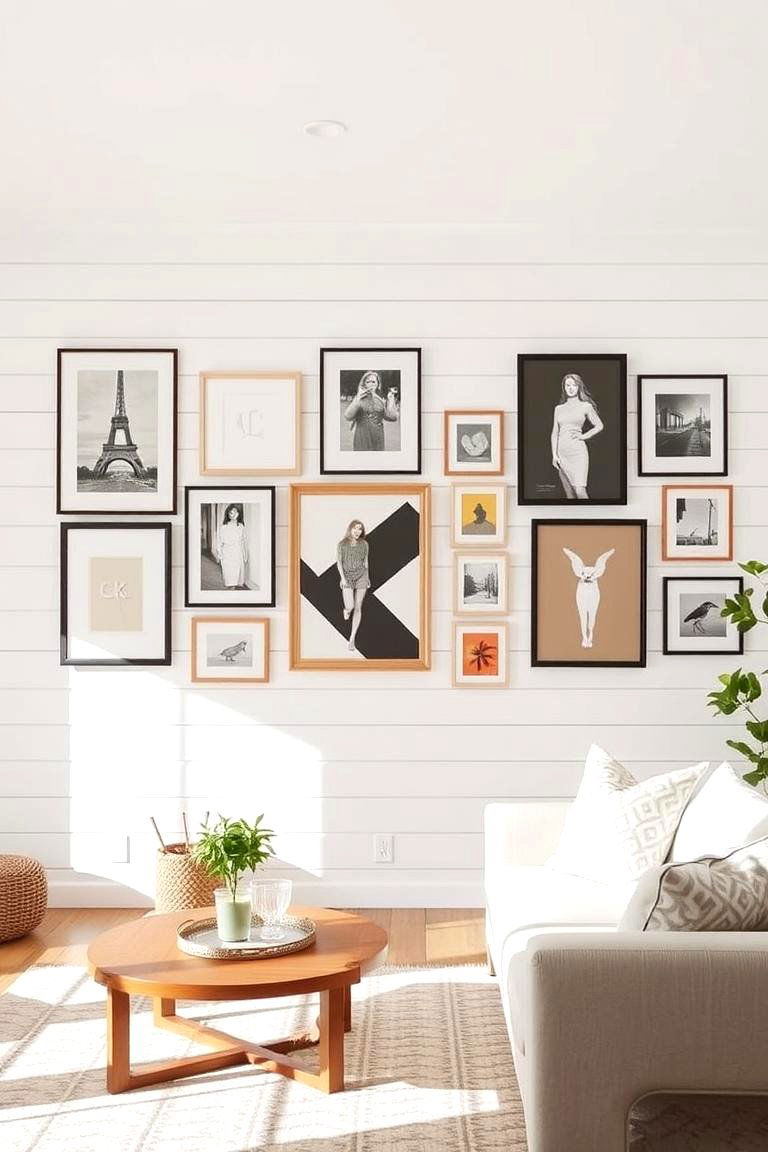 Shiplap as Art Display - 24 Shiplap Wall Ideas