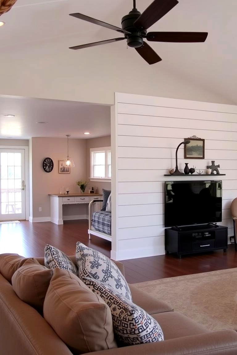 Shiplap as a Headboard Feature - 24 Shiplap Living Room Ideas