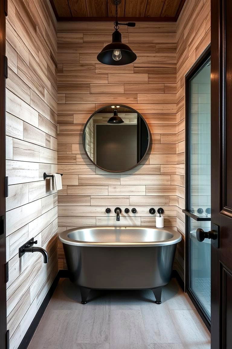 Shiplap with Industrial Flair - 24 shiplap bathroom ideas