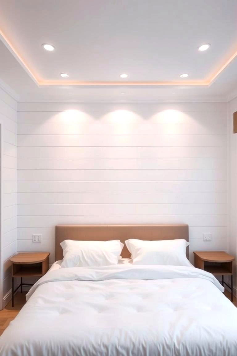 Shiplap with Integrated Lighting - 24 Shiplap Bedroom Ideas