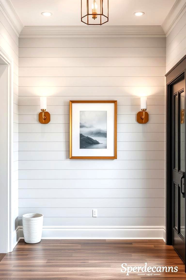 Shiplap with Integrated Lighting - 24 Shiplap Wall Entryway Ideas