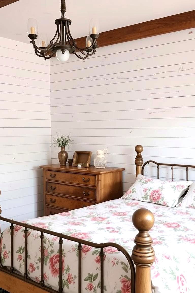 Shiplap with a Distressed Finish - 24 Shiplap Bedroom Ideas