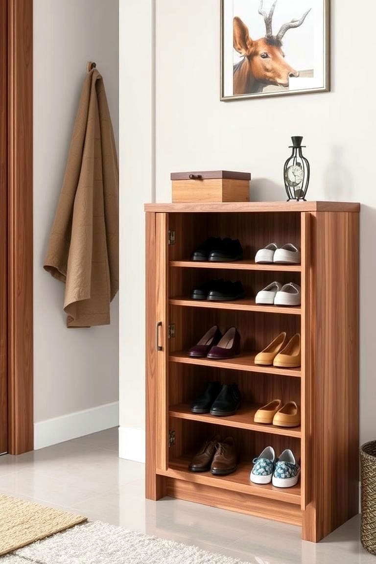 Shoe Cabinet with Adjustable Shelves - 24 Entryway Shoe Storage Ideas