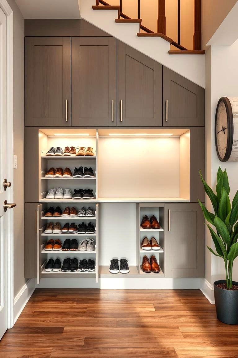 Shoe Organizer Cabinet - 24 Under Stair Storage Ideas