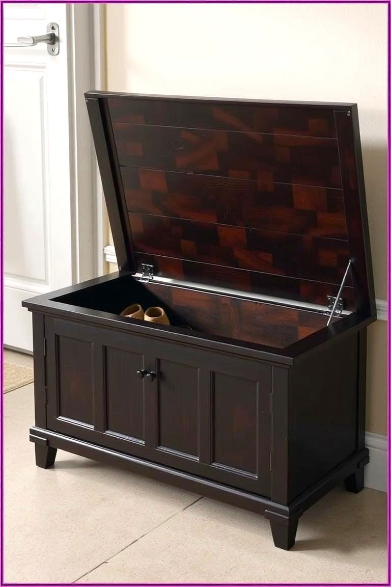 Shoe Storage Bench with Lift Up Lid - 24 Garage Shoe Storage Ideas