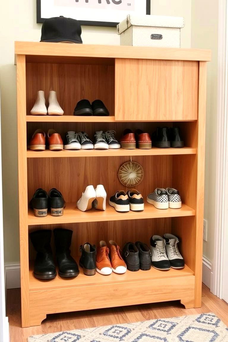 Shoe Storage Cabinet with Sliding Doors - 24 Entryway Shoe Storage Ideas