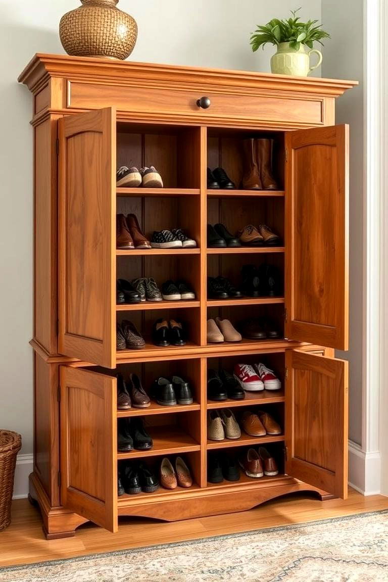 Shoe Storage in a Cabinet - 24 Entryway Shoe Storage Ideas