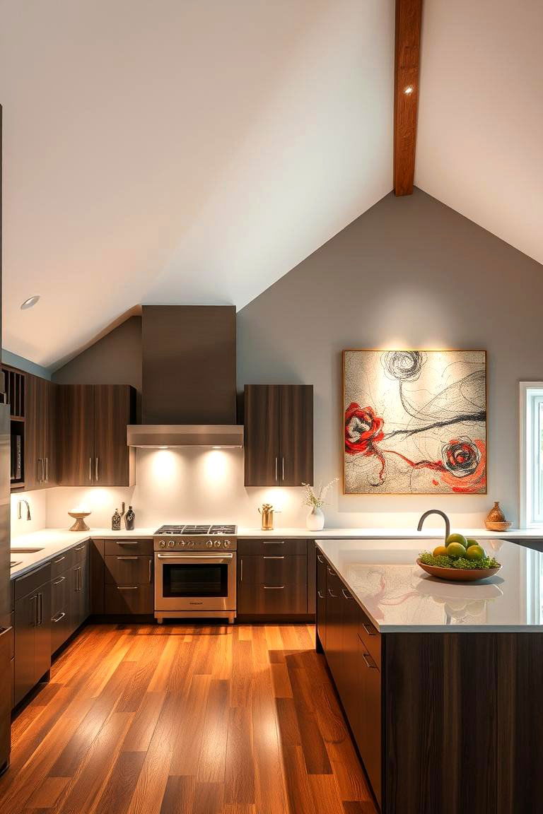 Showcase Art with Dedicated Display Space - 24 Vaulted Ceiling Kitchen Ideas