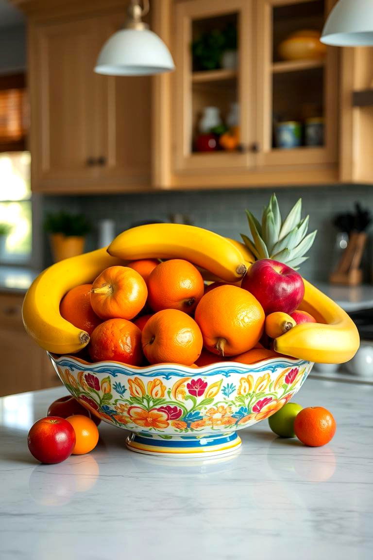 Showcase a Vibrant Fruit Bowl - 24 Kitchen Counter Decor Ideas
