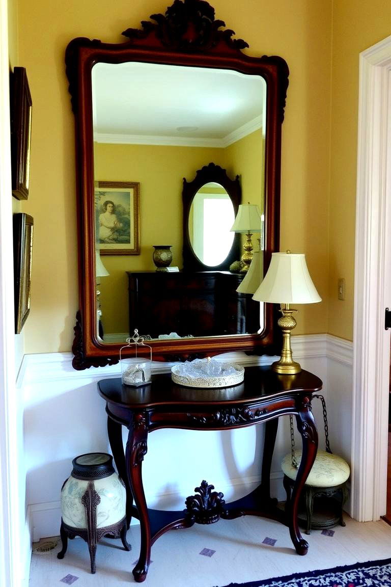 Showcase a Vintage Accent Piece - 24 Foyer Decor Ideas
