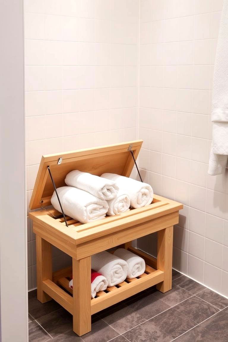 Shower Bench with Storage - 24 Shower Storage Ideas
