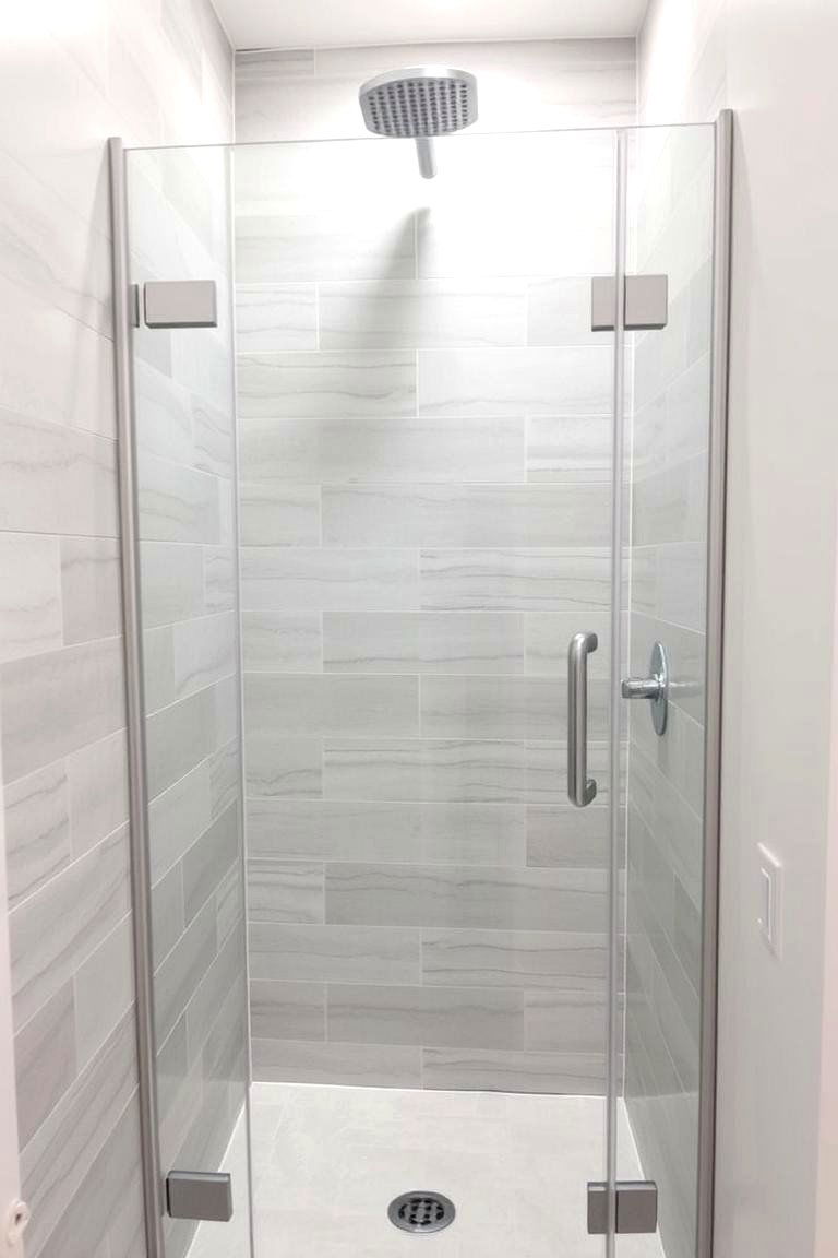 Shower with Natural Stone Tiles - 24 Small Bathroom Walk in Shower Ideas
