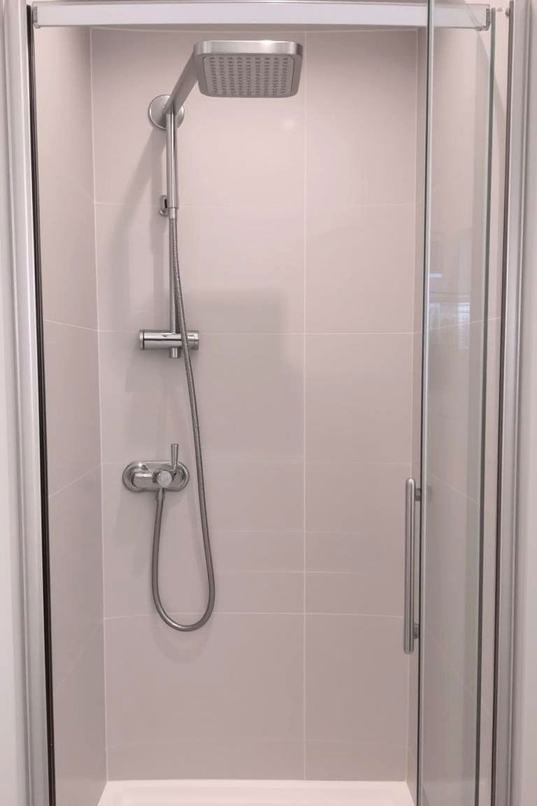 Shower with Space Saving Fixtures - 24 Small Bathroom Walk in Shower Ideas