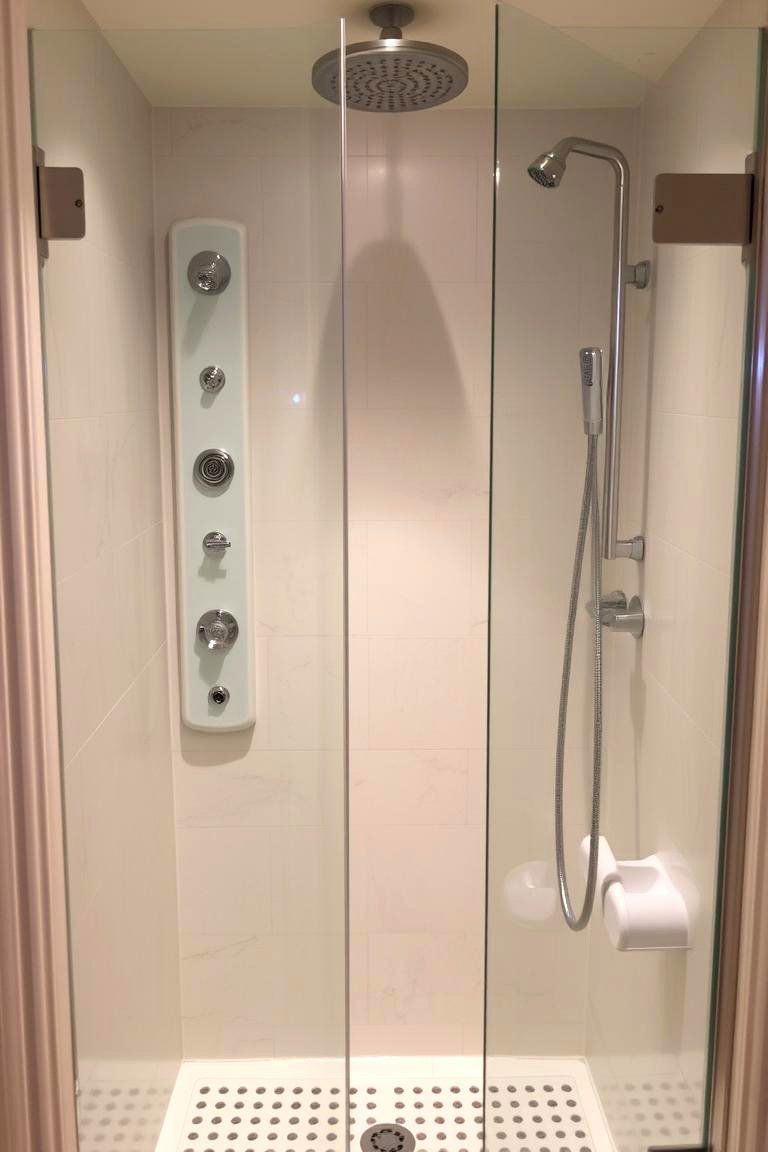 Shower with Vertical Spa Panels - 24 Small Bathroom Walk in Shower Ideas