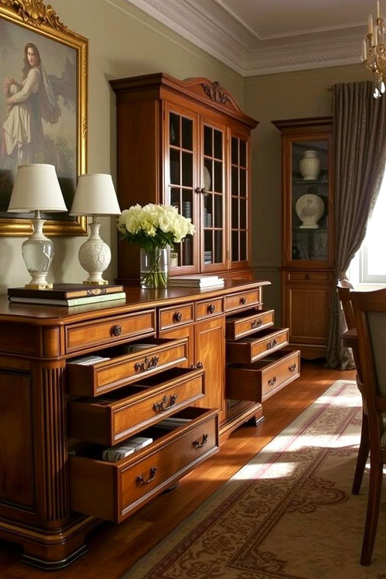 Sideboard with Deep Drawers - 24 Dining Room Storage Ideas