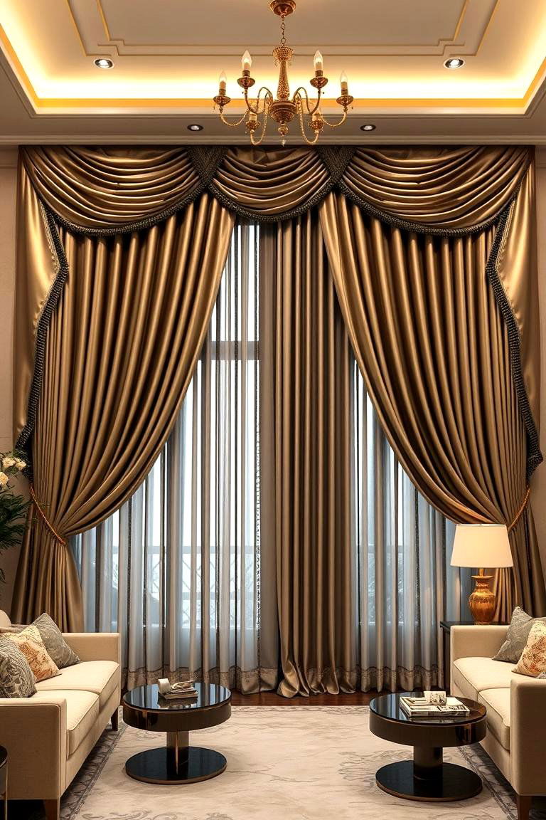 Silk Curtains for Ultimate Luxury - 24 Living Room Curtain Ideas