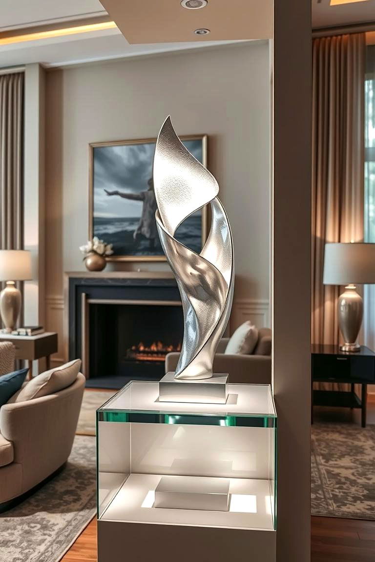 Silver Artwork - 24 Silver Living Room Ideas