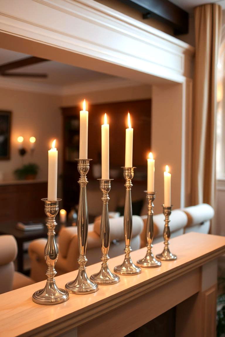 Silver Candle Holders - 24 Silver Living Room Ideas